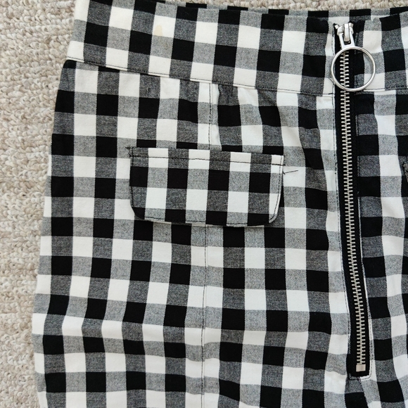 Urban Outfitters Plaid Black & White High Waist Zip Skinny Pants Stretchy Size S - Picture 4 of 6
